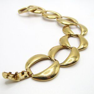 Vintage Napier Bracelet Gold Tone Link Chunky Classic 80s